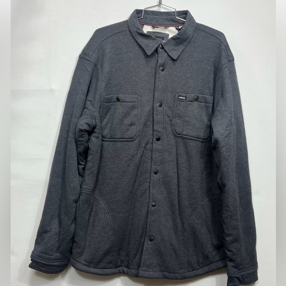 Buffalo David Bitton Steel Waffle Knit Jacket Sherpa Lined XXL Gray New
